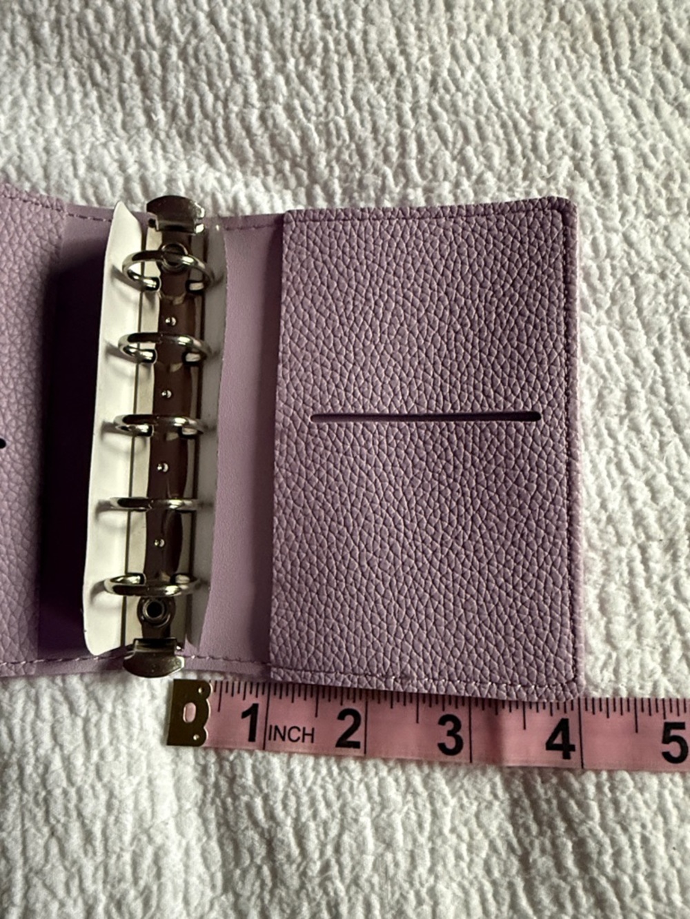 Lilac Faux Leather Mini Ring Planner Cover with Refill Pages - Picture 13 of 13